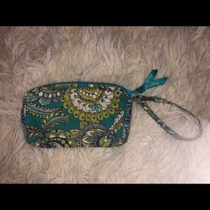 Vera Bradley Wristlet- Blue & Green